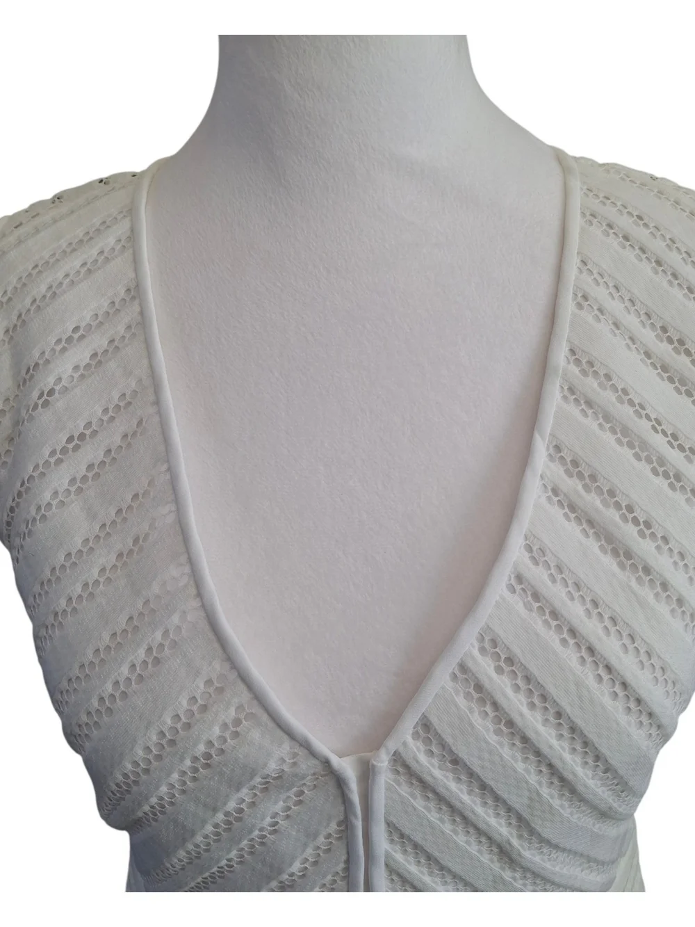 J Crew White Lace V-Neck Sleeveless Fit & Flare Dress - Size 2